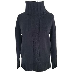 Lord Taylor Black Turtleneck Sweater PM Soft Goth Luxe